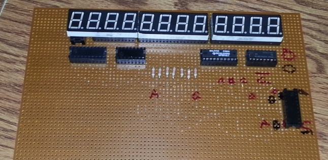 Circuit board with 12 digits